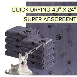 Super Absorbent Microfiber Pet Quick‎ Drying Towels LARGE 24'x40' Super Soft 4pk